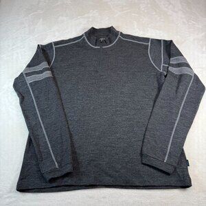 Kuhl Team 1/4 Zip Mens L Technical Merino Wool Sweater Gray Mock Neck Pullover